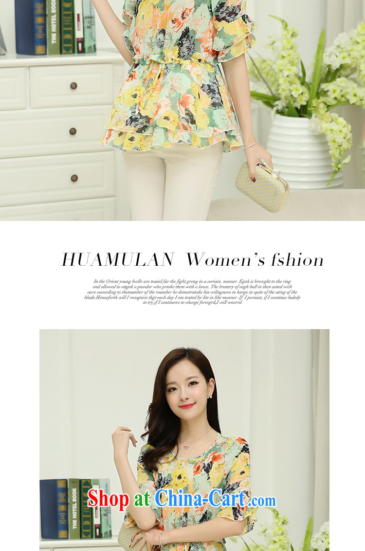 Yi Li Xuan larger female snow woven shirts summer 2015 new Korean loose stamp snow woven shirts leisure thin flouncing floral shirt orange flower XXL pictures, price, brand platters! Elections are good character, the national distribution, so why buy now enjoy more preferential! Health