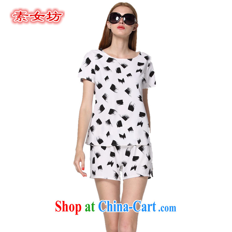 Pixel Workshop on Women, the girl with thick mm summer wear casual wear snow woven Package Women's Shorts thick sister graphics thin 200 9111 Jack Black 5 XL recommendations 185 - 210 jack, female square (SUNVFANG), online shopping