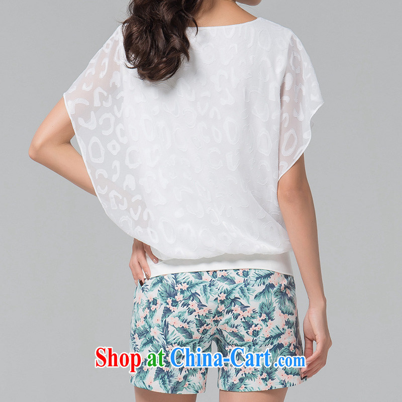 blue if the water increase, female 2015 summer new bat sleeves casual relaxed mm thick snow woven T-shirt large white code 3XL, blue water (lrosey), online shopping