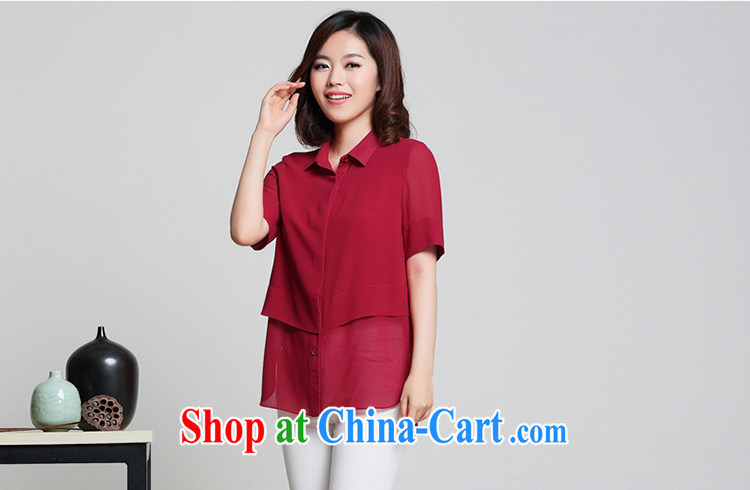 world leaves the fat XL 2015 summer new thick MM loose snow woven shirts girls summer T-shirt short-sleeved cardigan Navy 4 XL (150 - 170 ) pictures, price, brand platters! Elections are good character, the national distribution, so why buy now enjoy more preferential! Health