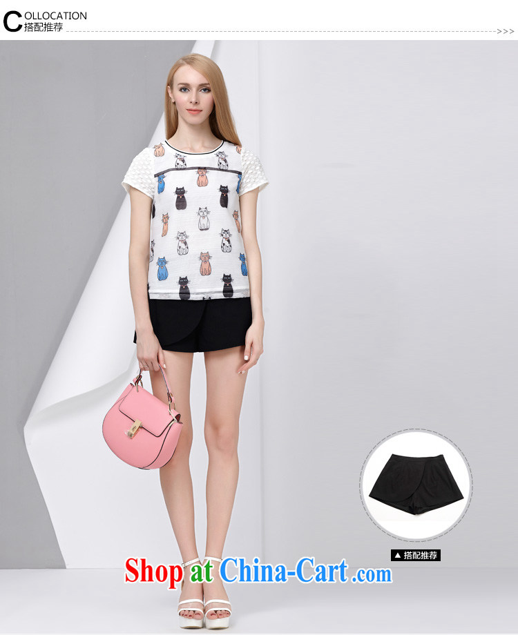 cheer for summer 2015 new products, female lady small kitten stamp graphics thin large short-sleeved T pension 2803 white 5 XL pictures, price, brand platters! Elections are good character, the national distribution, so why buy now enjoy more preferential! Health