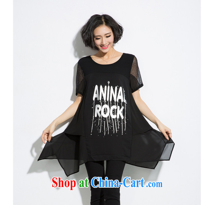 Eternal show Summer 2015 mm thick new, larger female hot letter stamp loose video thin, long T shirt black 3 XL pictures, price, brand platters! Elections are good character, the national distribution, so why buy now enjoy more preferential! Health