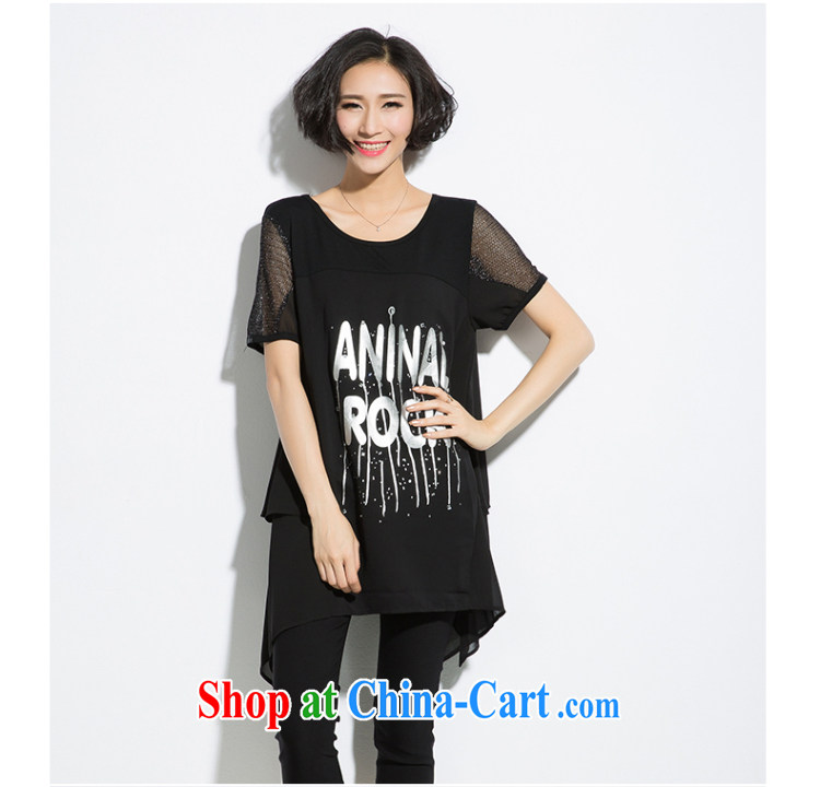 Eternal show Summer 2015 mm thick new, larger female hot letter stamp loose video thin, long T shirt black 3 XL pictures, price, brand platters! Elections are good character, the national distribution, so why buy now enjoy more preferential! Health