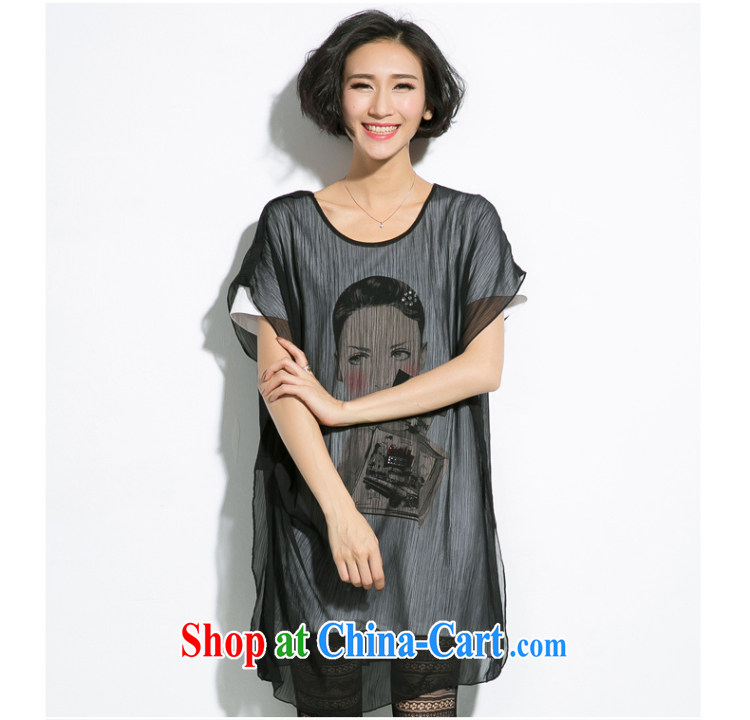 Eternal show Summer 2015 mm thick new, larger female lady hot drill decal leave two T shirt black 2 XL pictures, price, brand platters! Elections are good character, the national distribution, so why buy now enjoy more preferential! Health