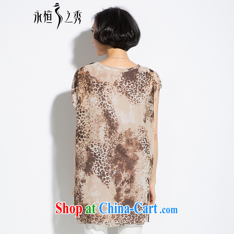 Eternal show Summer 2015 mm thick new, larger female soft Leopard snow spinning atmospheric graphics thin dresses Leopard 3XL, eternal, and the show, and shopping on the Internet