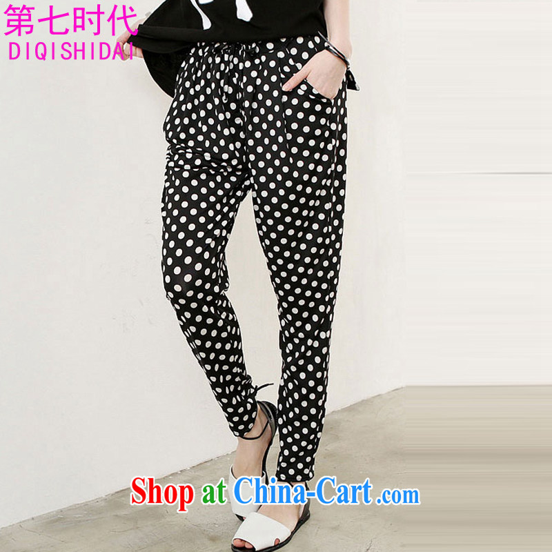 The first 7 times the code female casual pants girls Wide Leg 79 of 2015 mm thick summer New T shirts, trouser press kit 9905 black XL, the first 7 times (DIQISHIDAI), shopping on the Internet