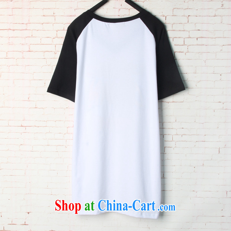 feelnet Korean version 2015 summer new, thick sister XL female loose, long, short-sleeved shirt T 1542 black 48 code - Recommended 80 - 130 kg, FeelNET, shopping on the Internet