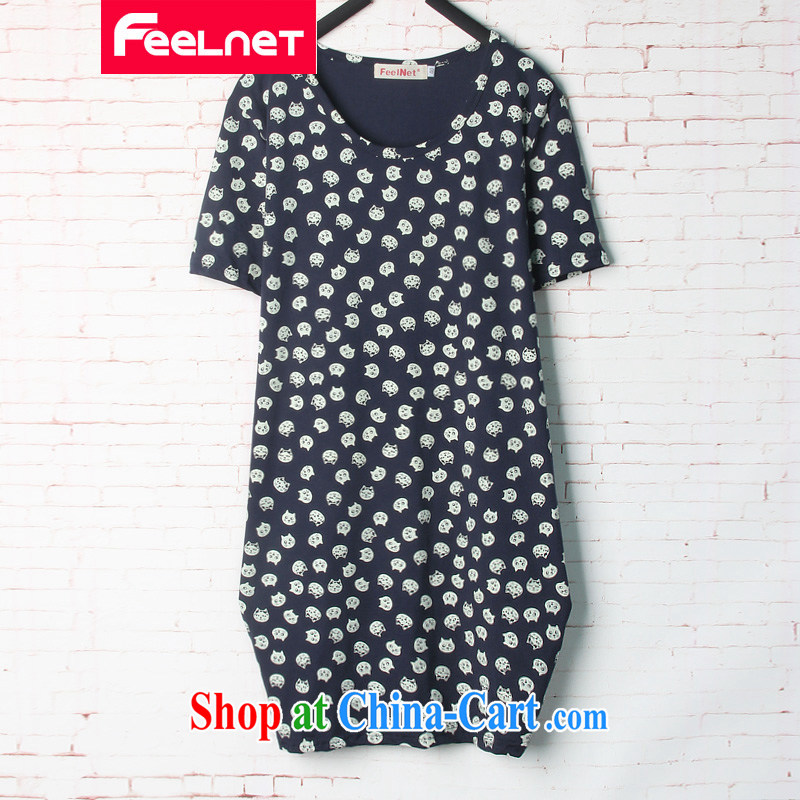 feelnet mm thick loose large graphics thin Korean version of the greater code female summer new, long, short-sleeved shirt T 1599 by red 44 code - recommendations 60 - 90 kg, FeelNET, shopping on the Internet