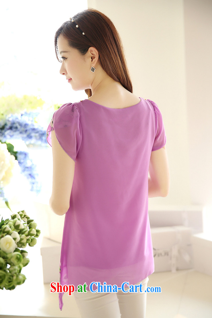 ZZ &FF summer 2015 new Korean loose the code for leisure stamp short-sleeved snow woven shirts girls summer 6112 purple XL pictures, price, brand platters! Elections are good character, the national distribution, so why buy now enjoy more preferential! Health
