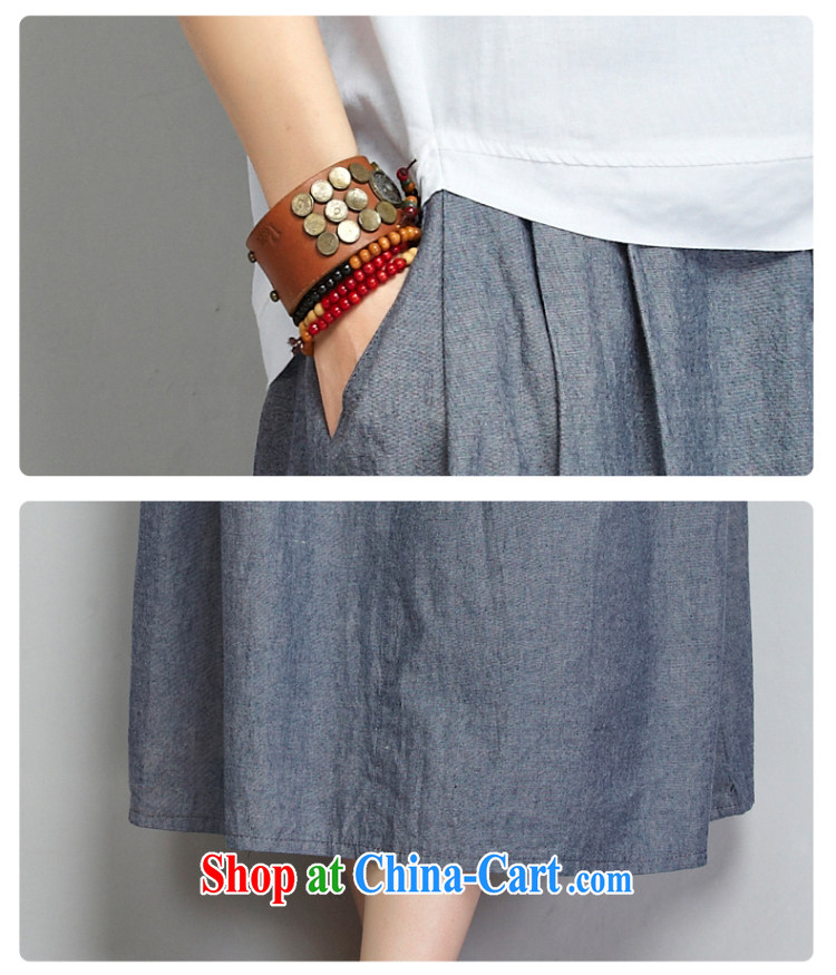 Princess 慕容 short-sleeved cotton the dresses women 2015 summer new, larger female loose cotton Ma T-shirt long skirt two piece retro art van white T-shirt + jeans color skirt XXL pictures, price, brand platters! Elections are good character, the national distribution, so why buy now enjoy more preferential! Health