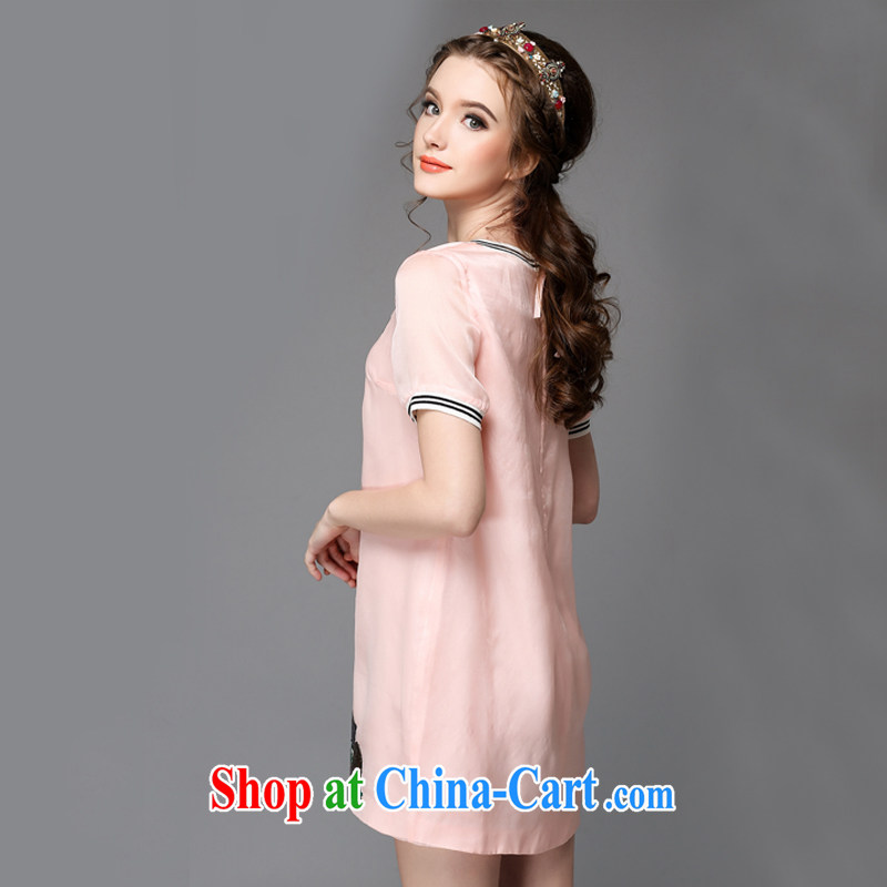 Discipline and Mona Lisa 2015 summer new in Europe and America, the female loose video thin dresses girls in long, thick mm solid skirt genuine A710 - pink 3XL, discipline, Elizabeth, and shopping on the Internet