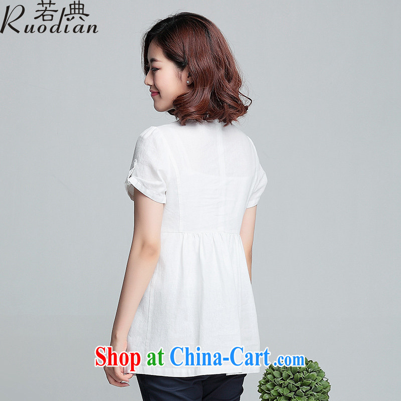 If code 2015 summer new cotton Ma girl, short-sleeved T-shirt large, loose dolls T-shirt shirt T-shirt white XL, if code (Ruodian), online shopping