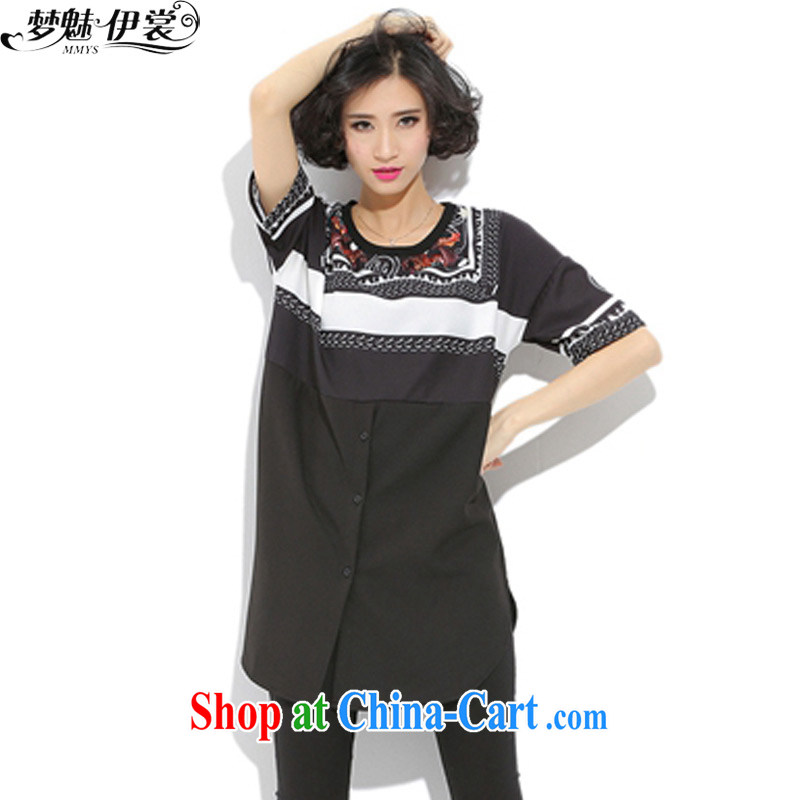 Director of the Advisory Committee the European site, the Female Tiger stamp duty, long, short-sleeved snow woven T-shirt T-shirt Dress Shirt shirt thick M Fashion black loose all code