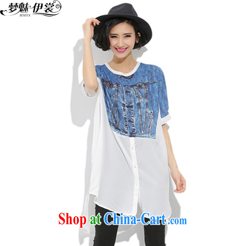 Director of the Advisory Committee the European site the Code women 3 D cowboy figure stamp duty, long, short-sleeved snow woven shirts T shirt skirt stylish thick M graphics thin white loose all code