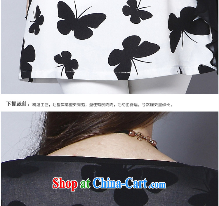 Replace-ting zhuangting Europe 2015 summer new, larger female butterfly stamp short sleeve loose snow woven dresses 8222 black XL pictures, price, brand platters! Elections are good character, the national distribution, so why buy now enjoy more preferential! Health