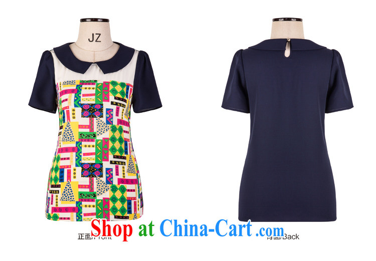The multi-po 2015 summer new thick MM larger female stamp graphics thin knocked color short-sleeved shirt T female A 3850 blue 2 XL pictures, price, brand platters! Elections are good character, the national distribution, so why buy now enjoy more preferential! Health