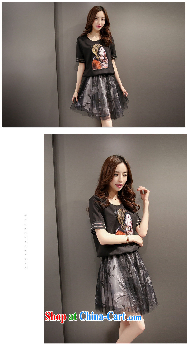 Tang year summer new short-sleeved larger female Two-piece dresses loose T shirt T-shirt + the root yarn floral skirt black 7254 XL 5 180 - 195 Jack left and right pictures, price, brand platters! Elections are good character, the national distribution, so why buy now enjoy more preferential! Health