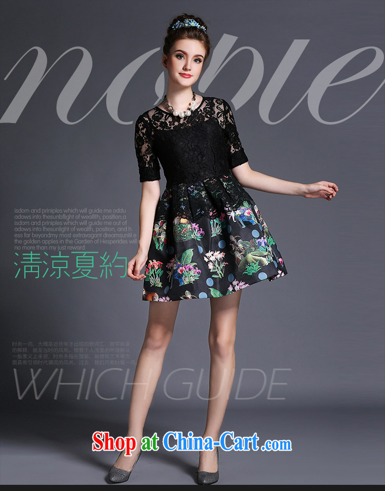 Discipline and Mona Lisa 2015 summer new, the United States and Europe, female lace dress Openwork stitching thick MM-yi 100 hem skirt waist-cultivating graphics thin genuine A 692 - Black 2XL pictures, price, brand platters! Elections are good character, the national distribution, so why buy now enjoy more preferential! Health