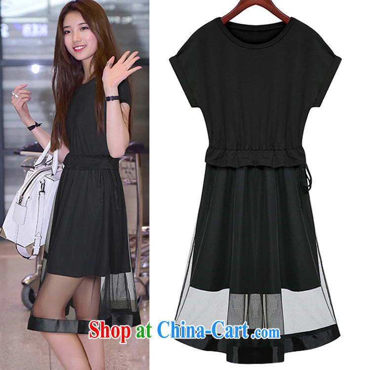 ZZ &FF summer 2015 new Korean version mm thick stylish increase female new Europe short-sleeved video thin dresses summer 9065 black XXXXXL pictures, price, brand platters! Elections are good character, the national distribution, so why buy now enjoy more preferential! Health