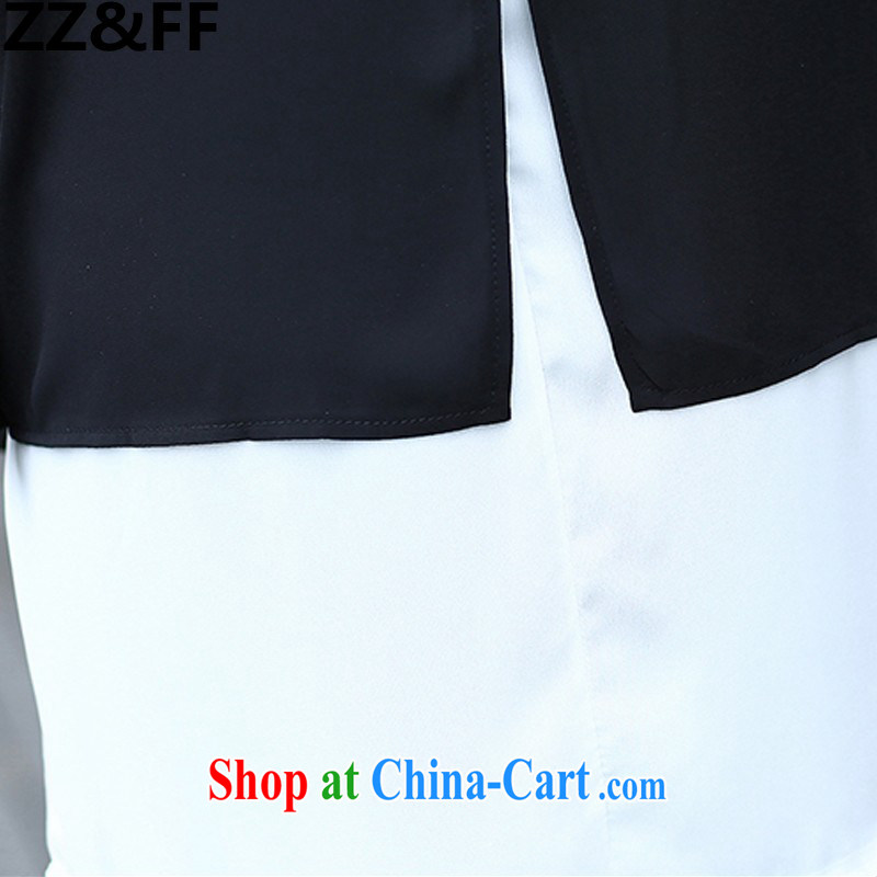 ZZ &FF summer 2015 new Korean version mm thick Stylish large Code women leave of two T-shirt black pants Kit 9057 black XXXL, ZZ &FF, shopping on the Internet