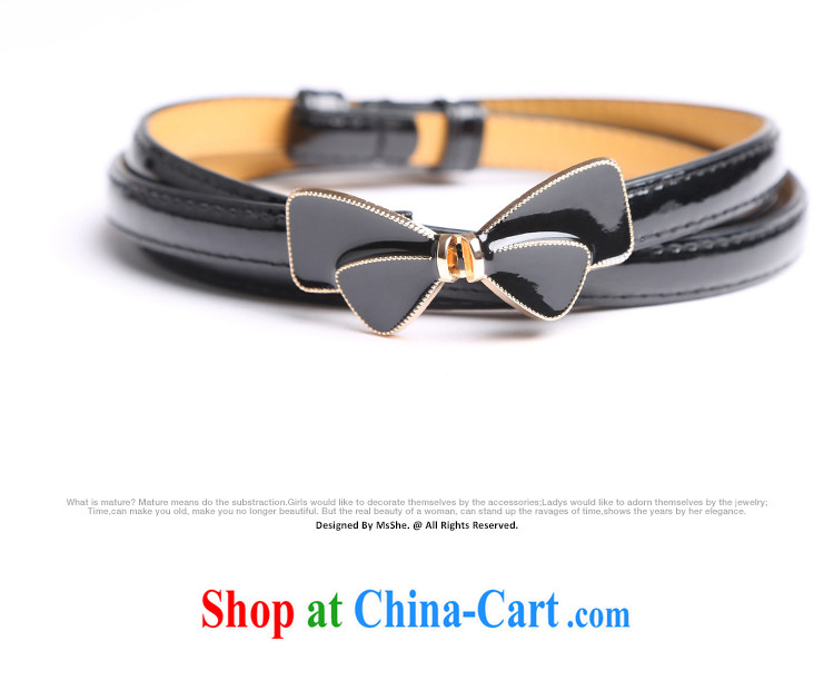 MsShe larger women summer 2015 new bowtie layer 2 psoriasis 100 ground adjustable thin belt B 15 black 122 * 1.3 CM pictures, price, brand platters! Elections are good character, the national distribution, so why buy now enjoy more preferential! Health