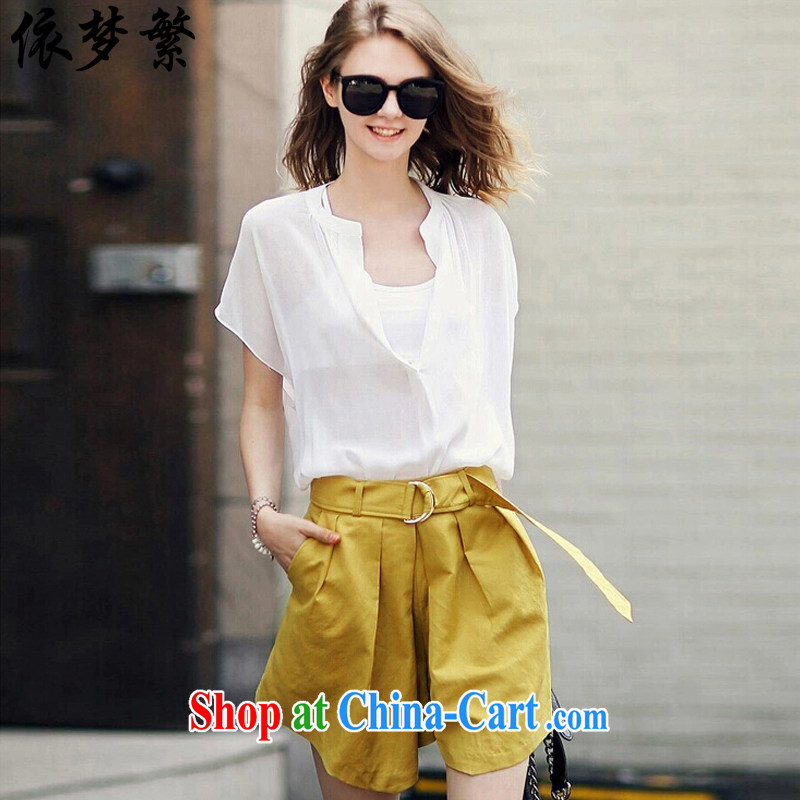 To ensure that dream 2015 summer new, larger female loose snow woven package _T-shirt + shorts_ 9056 Picture Color Kit 3 XL _140 - 160_