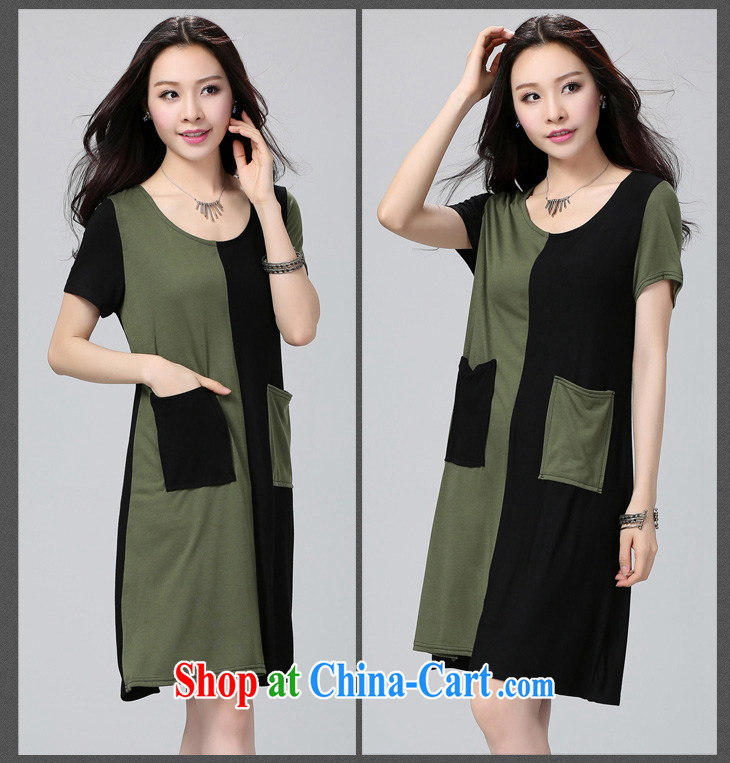 QIANYAZI mm thick and is indeed increasing, female black-green tiles short-sleeved loose dress summer fat people dress black spell green size of weight for height as the advisory service pictures, price, brand platters! Elections are good character, the national distribution, so why buy now enjoy more preferential! Health