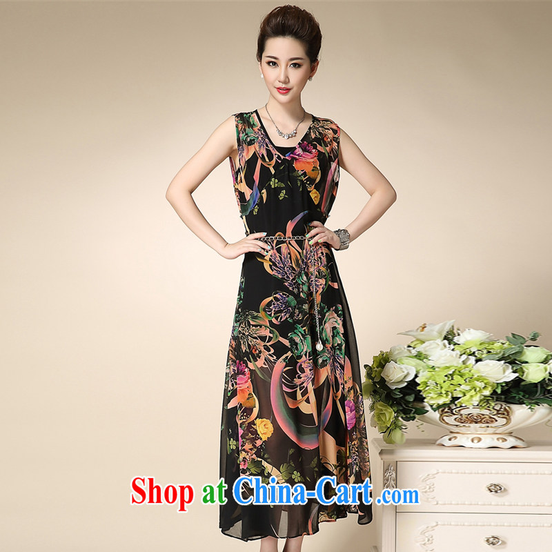 UYUK delivery 2015 mother with summer on the new larger female snow woven dresses relaxed and comfortable sleeveless vest long skirt picture color XXL, Yi, with (UYUK), shopping on the Internet