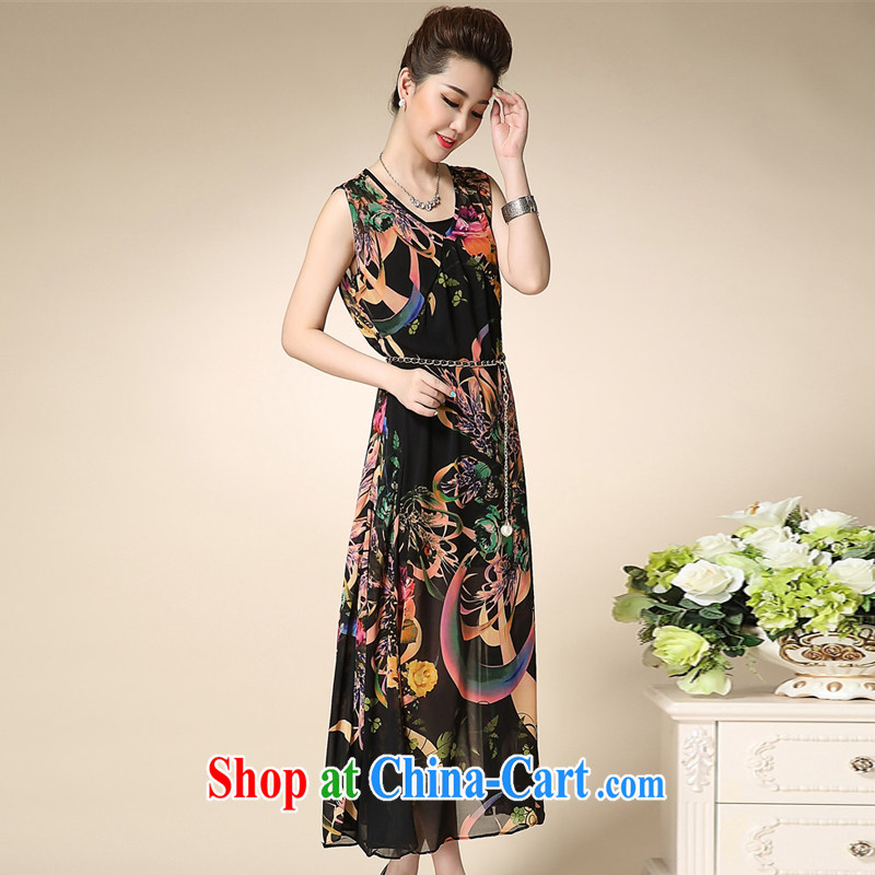 UYUK delivery 2015 mother with summer on the new larger female snow woven dresses relaxed and comfortable sleeveless vest long skirt picture color XXL, Yi, with (UYUK), shopping on the Internet
