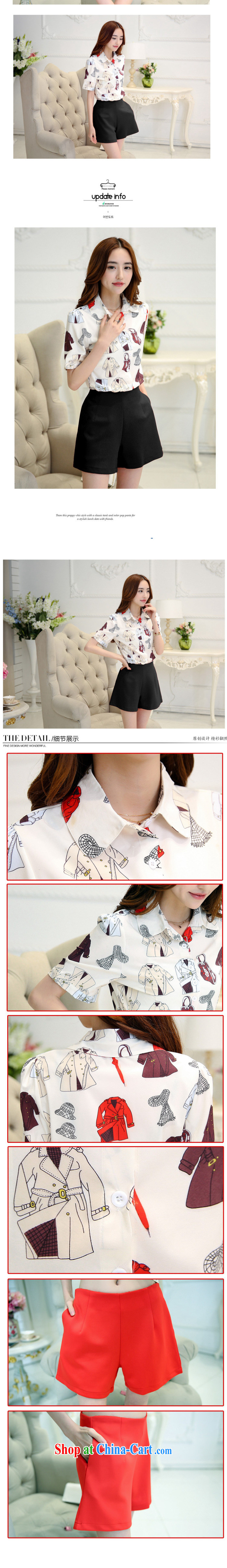 100 Of The 2015 summer new female commuter style sexy flower shirt red wide leg shorts stylish leisure package black M pictures, price, brand platters! Elections are good character, the national distribution, so why buy now enjoy more preferential! Health