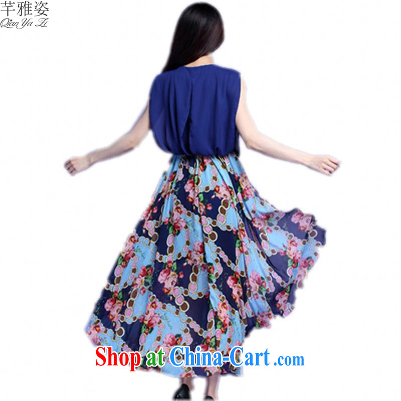 The 2015 summer new Bohemia, dresses and indeed intensify, seaside resort beach skirt snow woven long skirt stamp large skirt mm thick blue XXL approximately 140 - 155 jack, constitution, Jacob (QIANYAZI), online shopping