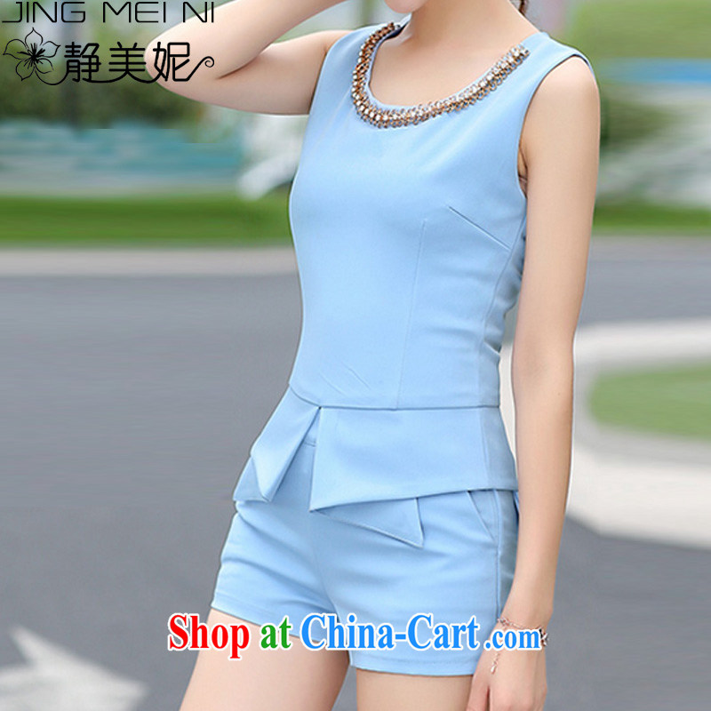 The Minnie summer 2015 new female Korean small Hong Kong-style two piece set with 15,075 J M blue, Minnie, shopping on the Internet