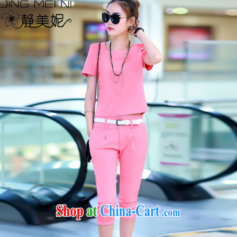The Minnie 2015 summer new Korean small Hong Kong Wind leisure two piece set with J of 26,374 red XL mute, Minnie, shopping on the Internet