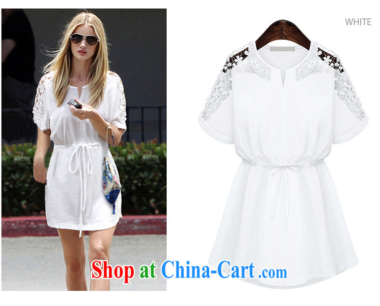 Moses honey summer 2015 mm thick larger women video thin short-sleeve and indeed XL hook bud silk V collar dresses DM 16 white XXL pictures, price, brand platters! Elections are good character, the national distribution, so why buy now enjoy more preferential! Health