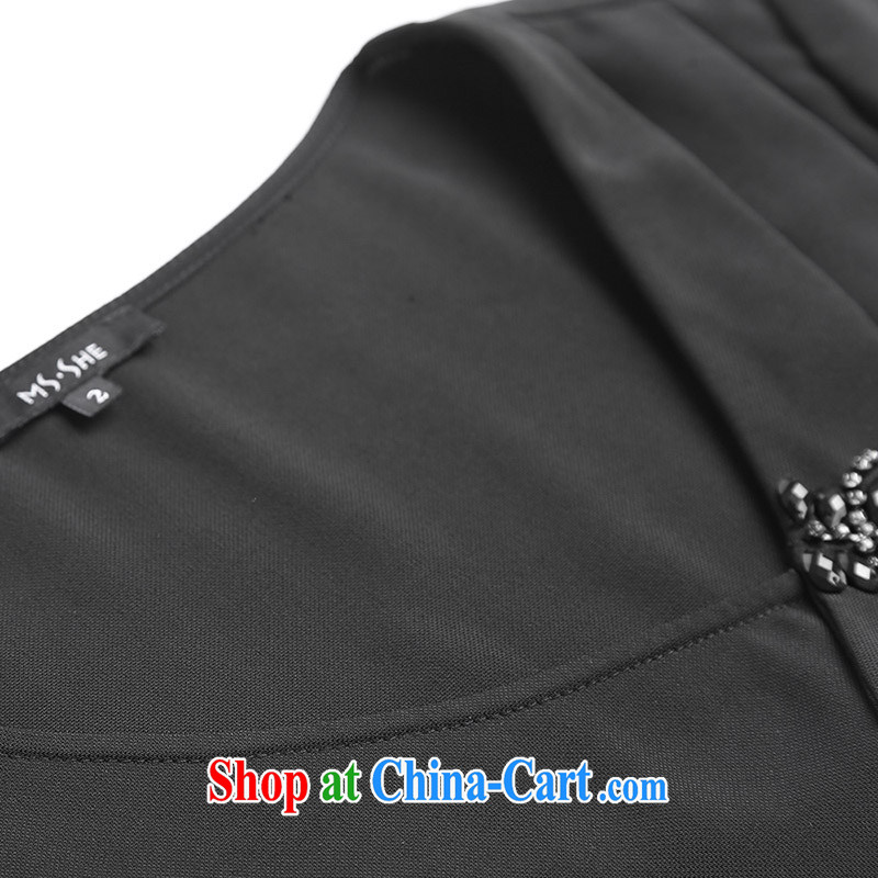 MsShe XL girls 2015 new summer rules not V collar pin pearl-waist dress 4000 black 3 XL, Susan Carroll, Ms Elsie Leung Chow (MSSHE), online shopping