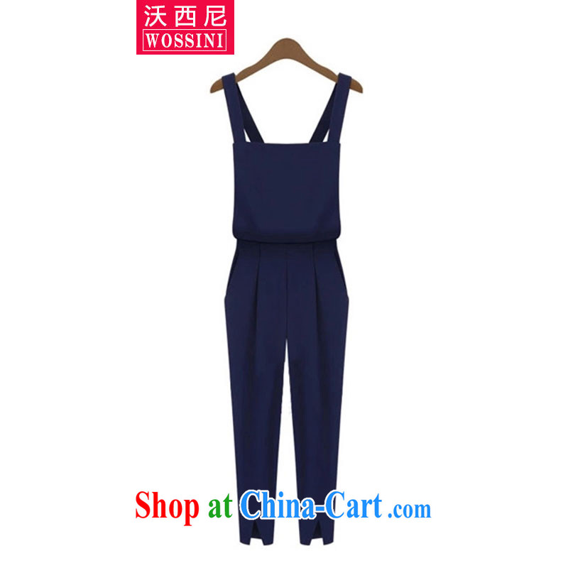 Kosovo, Western Europe and North America by 2015 and indeed XL summer female new mm thick streaks T shirt + Graphics thin shoulder straps and leisure suite 1543 blue XXL, Kosovo, West (WOSSINI), shopping on the Internet