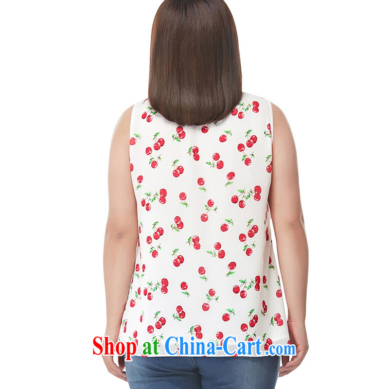 MsShe XL female snow woven shirts 2015 new summer Korean cherry flouncing snow woven shirts vest 4485 black on white stamp 2XL, Susan Carroll, Ms Elsie Leung Chow (MSSHE), online shopping