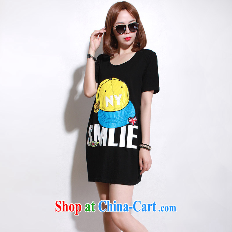 Let me clear the Advisory Committee summer Korea and indeed increase, female fat sister loose video thin, long T shirt short-sleeved double-yi skirt black relaxed, code, made the Advisory Committee (mmys), online shopping