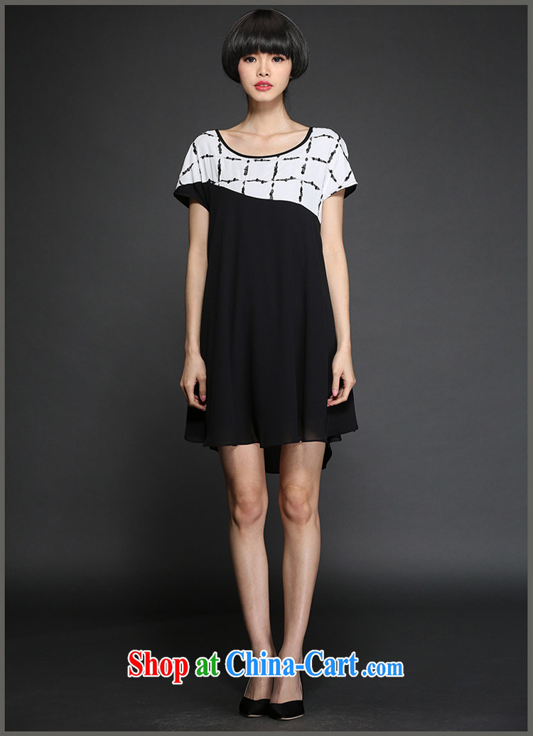 United States, 2015 will be new, and indeed increase, female summer short-sleeve dress mm thick loose video thin knocked color stitching snow woven dresses 2869 black XXXL pictures, price, brand platters! Elections are good character, the national distribution, so why buy now enjoy more preferential! Health