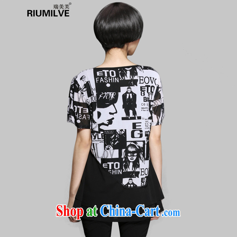 and the United States, would be 2015 Korean version of the greater code female summer new the FAT and FAT MM loose video thin short-sleeve T shirt, long, female T-shirt S 1345 black XXXL, the US could (RIUMILVE), Internet shopping