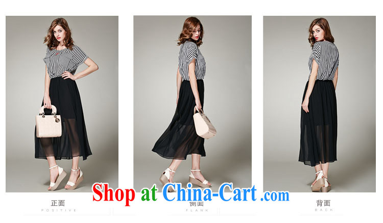 Connie's dream in Europe and America, the female summer and indeed increase 2015 new thick mm stylish stripes stitching snow woven dresses s 3658 black XXXXXL pictures, price, brand platters! Elections are good character, the national distribution, so why buy now enjoy more preferential! Health