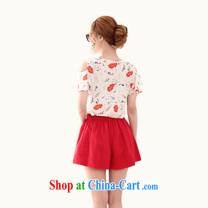 The LAN-kit mm thick summer and significantly, female 2015 summer thick sister T shirts shorts casual stylish campaign 5805 XXXXL red, blue, and shopping on the Internet