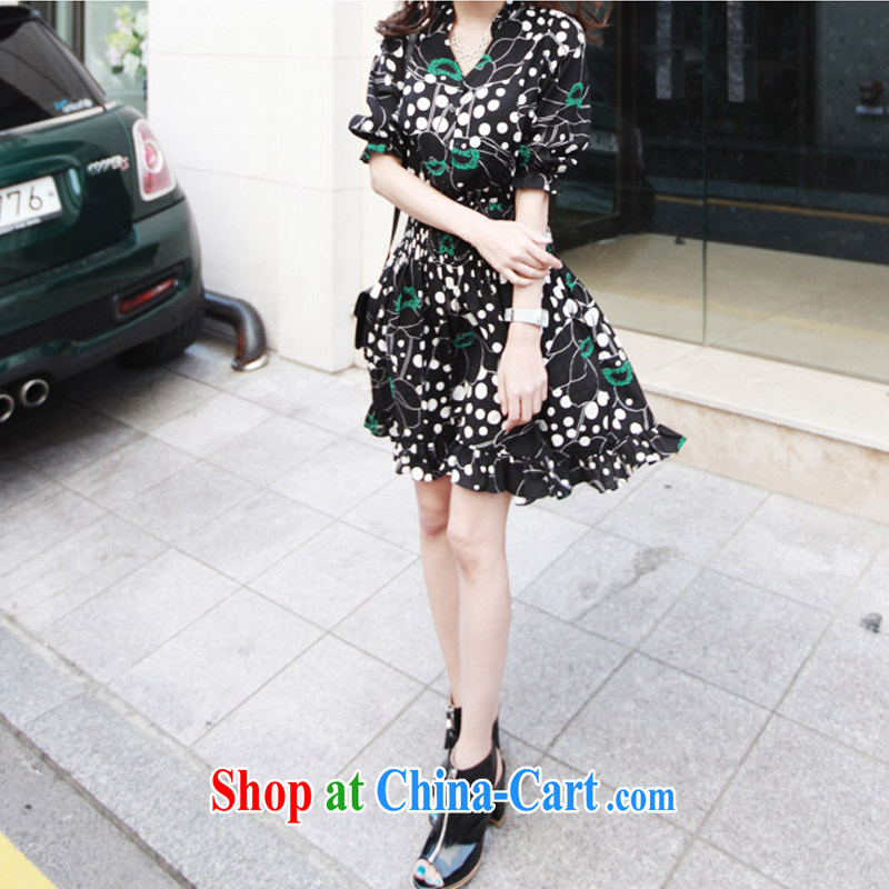 ZZ &FF 2015 new summer larger female stamp dresses 200 Jack thick MM summer graphics thin bubble snow cuff woven dresses picture color XXXL (recommendations 165 - 200 jack), ZZ &FF, shopping on the Internet