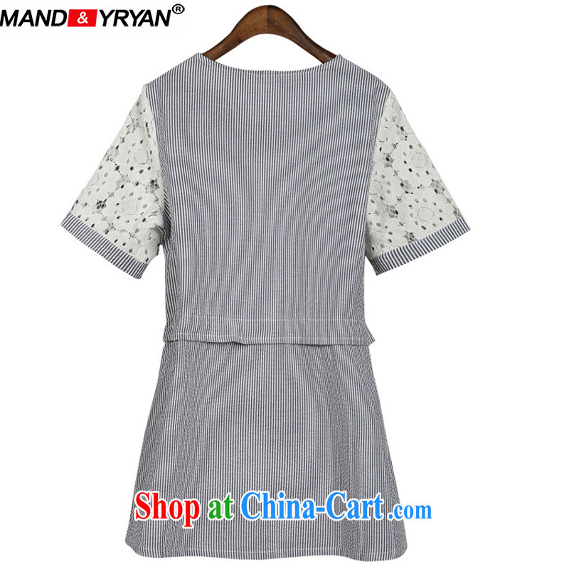 Romantic, Ryan 2015 the United States and Europe, female summer is the increased emphasis on MM dresses, with the waist graphics thin V collar streaks the code dress in figure/MDR XXXXL 1768 165 - 175 Jack left and right, Mr. Laing (Mandyryan), online shopping