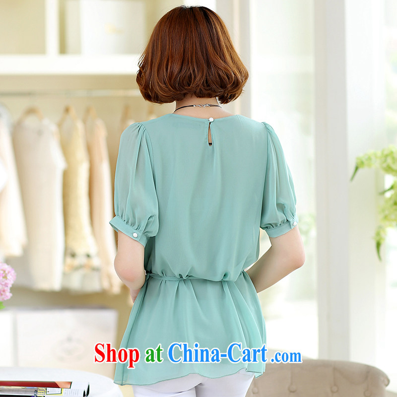 Korea and Hongkong Advisory Committee the code female summer is the increased emphasis on human female graphics thin 200 Jack large, female snow woven shirts women 9383 the green XL size is large, Korea, Hongkong, advisory committee, and on-line shopping
