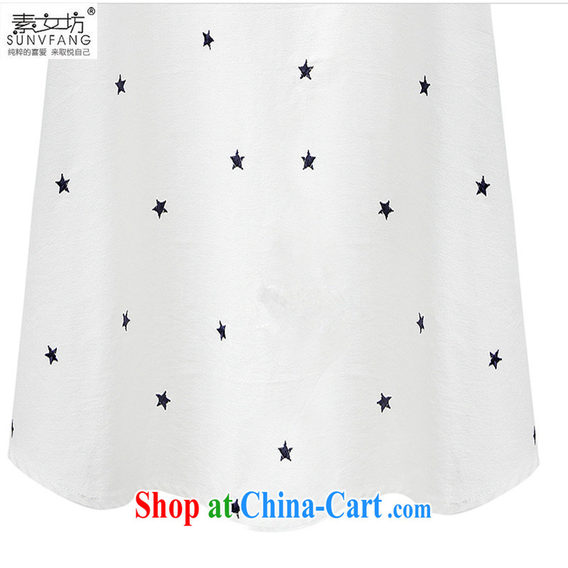 Pixel girl workshop summer 2015 in Europe and America, the female 200 Jack thick MM new terrace shoulder stars graphics thin cotton Ma short-sleeve shirt T 3733 white 3XL recommendations 150 - 170 jack, female square (SUNVFANG), online shopping