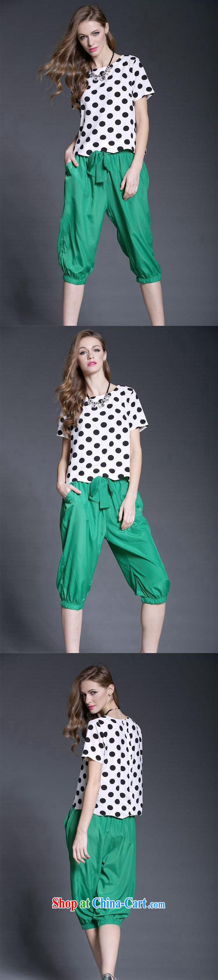 The EITAI Code women summer 2015 is indeed the greater wave point T-shirt + green 7 Trouser press kit picture color 2 XL pictures, price, brand platters! Elections are good character, the national distribution, so why buy now enjoy more preferential! Health