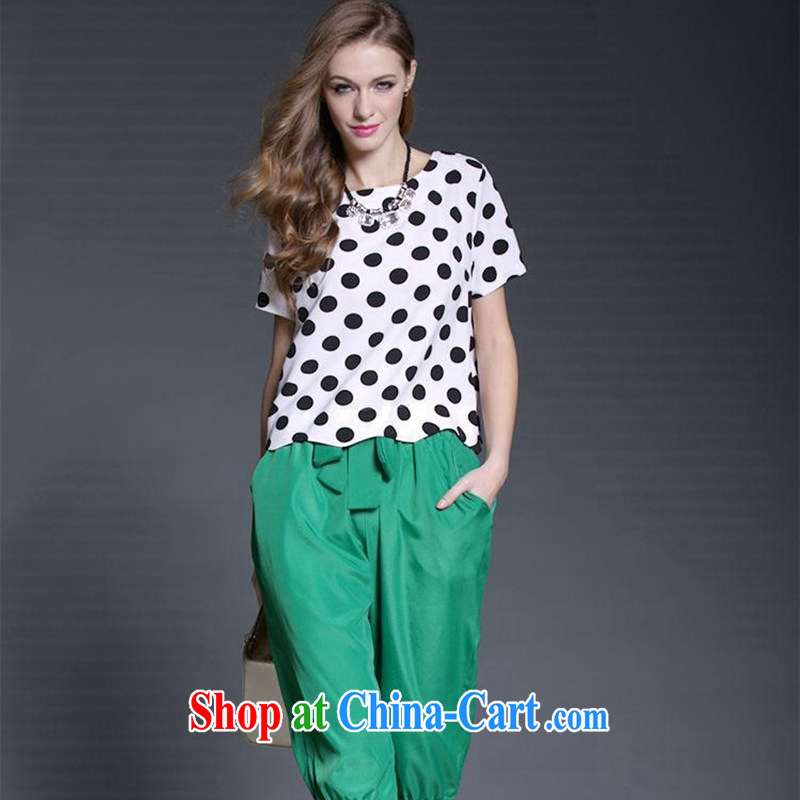 The EITAI Code women summer 2015 is indeed the greater wave point T-shirt + green 7 Trouser press kit picture color 2 XL, EITAI, shopping on the Internet