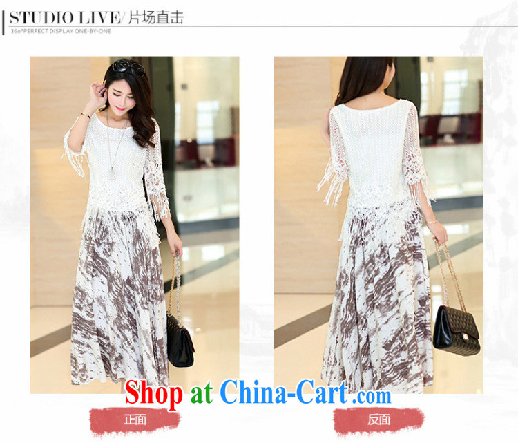 Morning would be the fat increase, women mm thick 2015 summer new Korean women cotton Ma Literary skirt ink stamp, long, two-piece dresses white 4XL pictures, price, brand platters! Elections are good character, the national distribution, so why buy now enjoy more preferential! Health