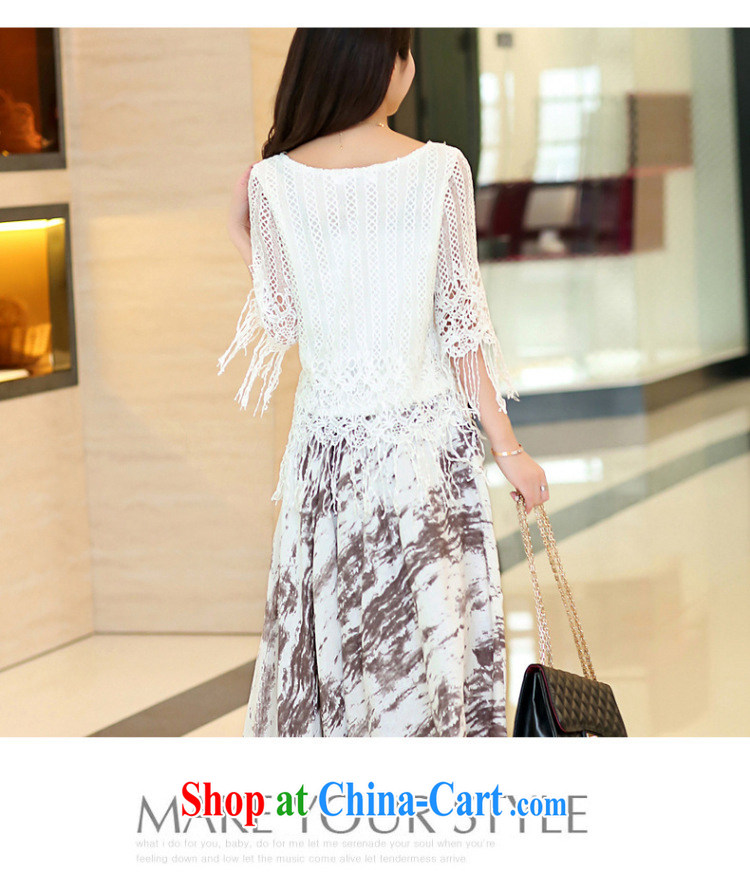 Morning would be the fat increase, women mm thick 2015 summer new Korean women cotton Ma Literary skirt ink stamp, long, two-piece dresses white 4XL pictures, price, brand platters! Elections are good character, the national distribution, so why buy now enjoy more preferential! Health